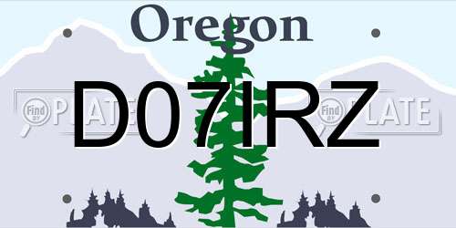 D07IRZ Oregon License Plate