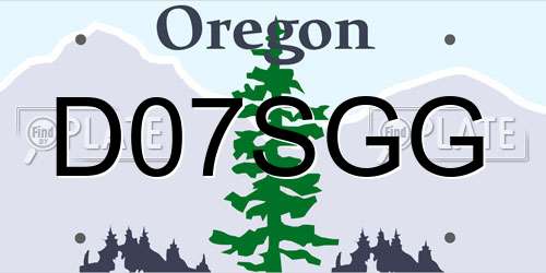 D07SGG Oregon License Plate