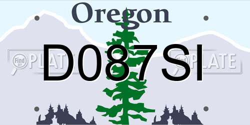 D087SI Oregon License Plate