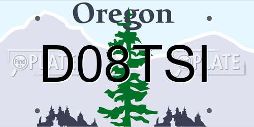 D08TSI Oregon License Plate