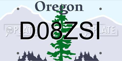 D08ZSI Oregon License Plate