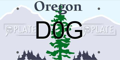 D0G Oregon License Plate
