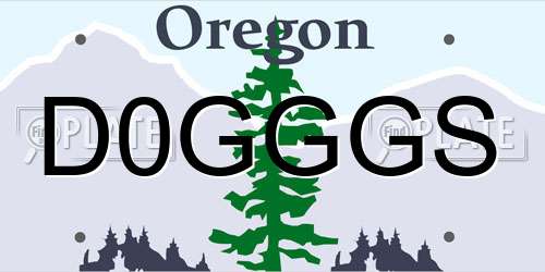 D0GGGS Oregon License Plate