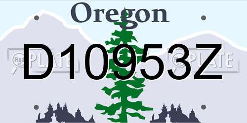 D10953Z Oregon License Plate