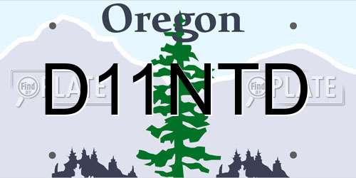 D11NTD Oregon License Plate