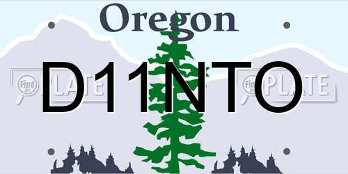 D11NTO Oregon License Plate