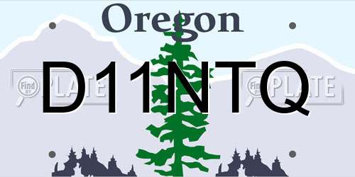 D11NTQ Oregon License Plate