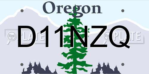 D11NZQ Oregon License Plate