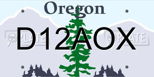 D12AOX Oregon License Plate