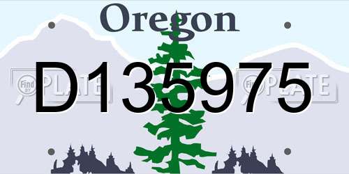 D135975 Oregon License Plate