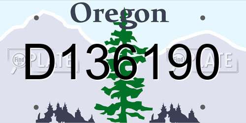 D136190 Oregon License Plate