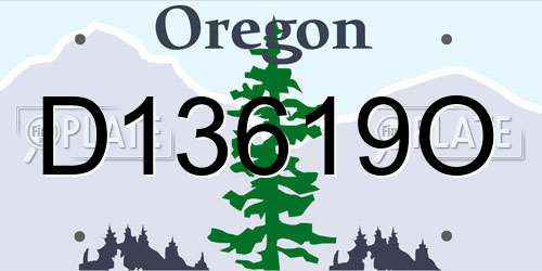D13619O Oregon License Plate