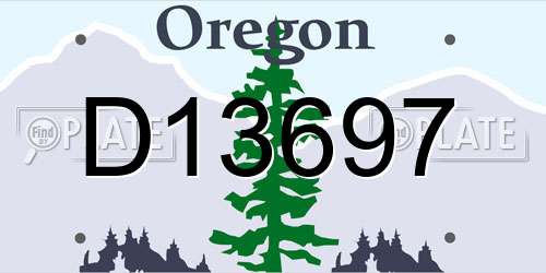 D13697 Oregon License Plate