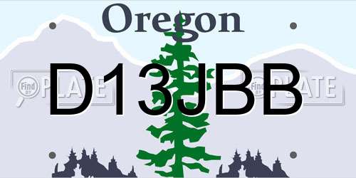 D13JBB Oregon License Plate