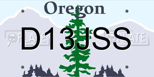 D13JSS Oregon License Plate