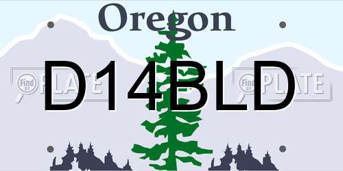D14BLD Oregon License Plate