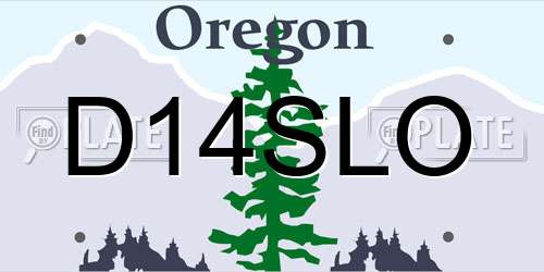 D14SLO Oregon License Plate