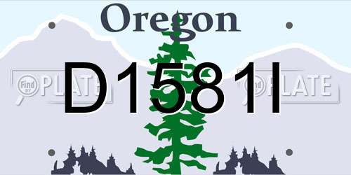 D1581I Oregon License Plate