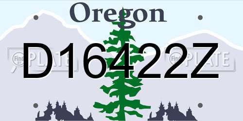 D16422Z Oregon License Plate
