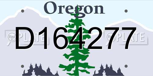 D164277 Oregon License Plate