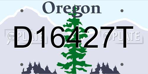 D16427T Oregon License Plate