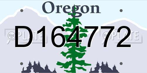 D164772 Oregon License Plate