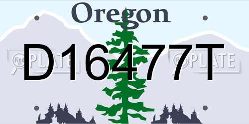 D16477T Oregon License Plate