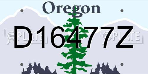 D16477Z Oregon License Plate