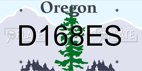 D168ES Oregon License Plate