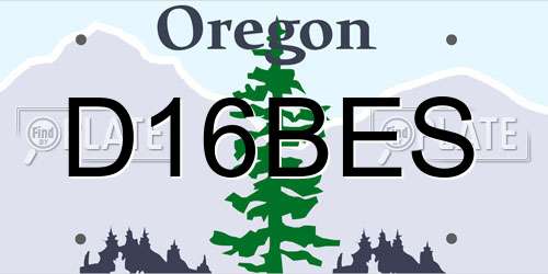 D16BES Oregon License Plate