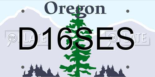 D16SES Oregon License Plate