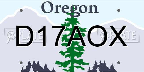 D17AOX Oregon License Plate