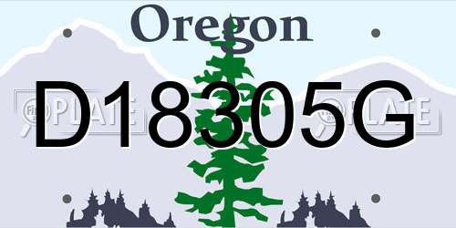 D18305G Oregon License Plate