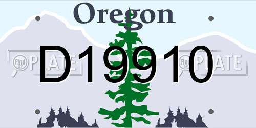D19910 Oregon License Plate