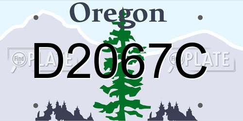 D2067C Oregon License Plate