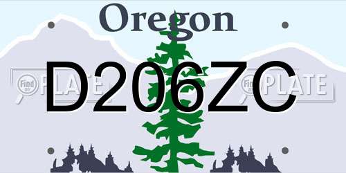 D206ZC Oregon License Plate