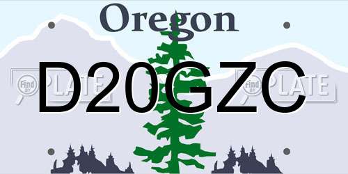 D20GZC Oregon License Plate