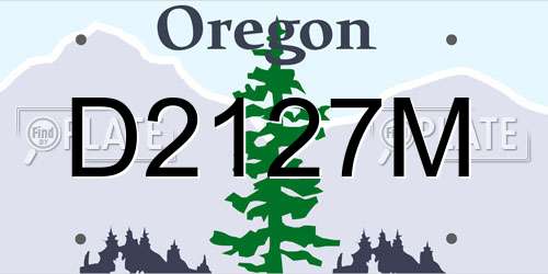 D2127M Oregon License Plate