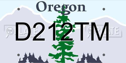 D212TM Oregon License Plate