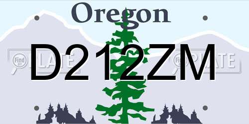 D212ZM Oregon License Plate