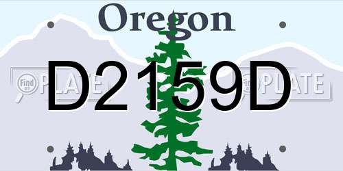 D2159D Oregon License Plate