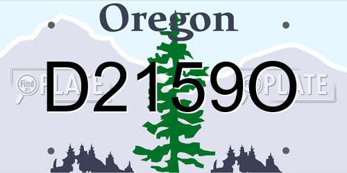 D2159O Oregon License Plate