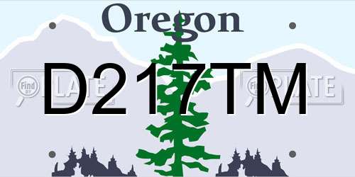 D217TM Oregon License Plate
