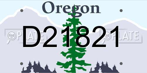 D21821 Oregon License Plate