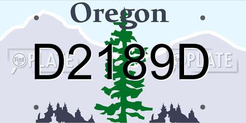 D2189D Oregon License Plate