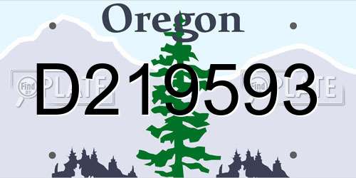 D219593 Oregon License Plate