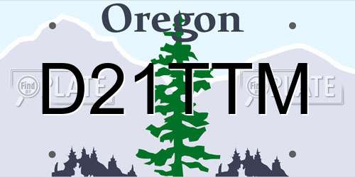 D21TTM Oregon License Plate