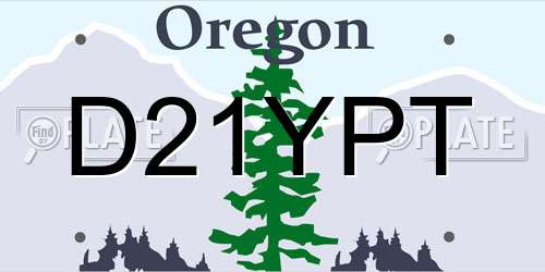D21YPT Oregon License Plate