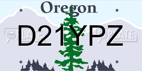 D21YPZ Oregon License Plate