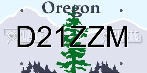 D21ZZM Oregon License Plate